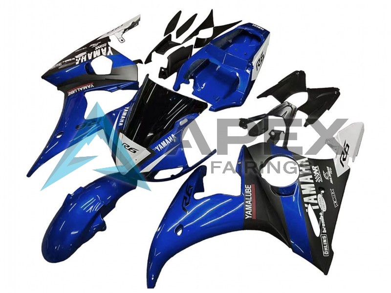 White Black Yamalube - Yamaha R6 / YZF-R6 (2005) ABS Fairings | Apex Fairings — view 3