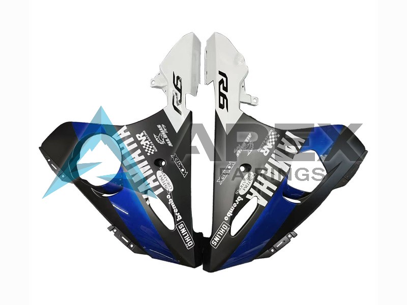 White Black Yamalube - Yamaha R6 / YZF-R6 (2005) ABS Fairings | Apex Fairings — view 4
