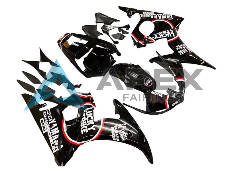 sy Black White Lucky Strike Motul - Yamaha R6 / YZF-R6 (2005) ABS Fairings | Apex Fairings — view 2