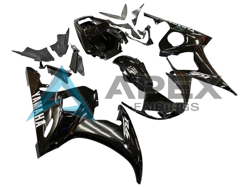 sy Black - Yamaha R6 / YZF-R6 (2005) ABS Fairings | Apex Fairings — view 2