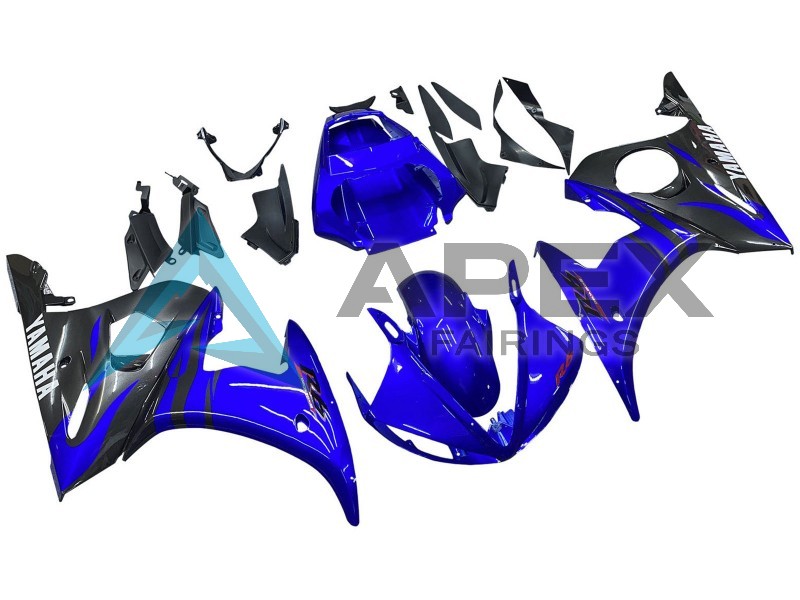 sy Blue Black - Yamaha R6 / YZF-R6 (2005) ABS Fairings | Apex Fairings — view 2