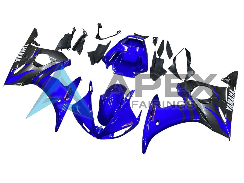 sy Blue Black - Yamaha R6 / YZF-R6 (2005) ABS Fairings | Apex Fairings — view 3