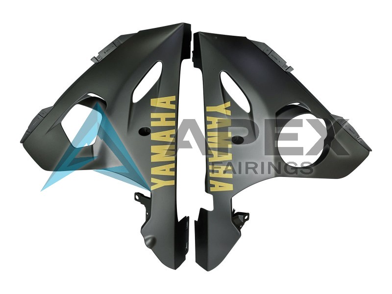 Matte Black Gold - Yamaha R6 / YZF-R6 (2005) ABS Fairings | Apex Fairings — view 3