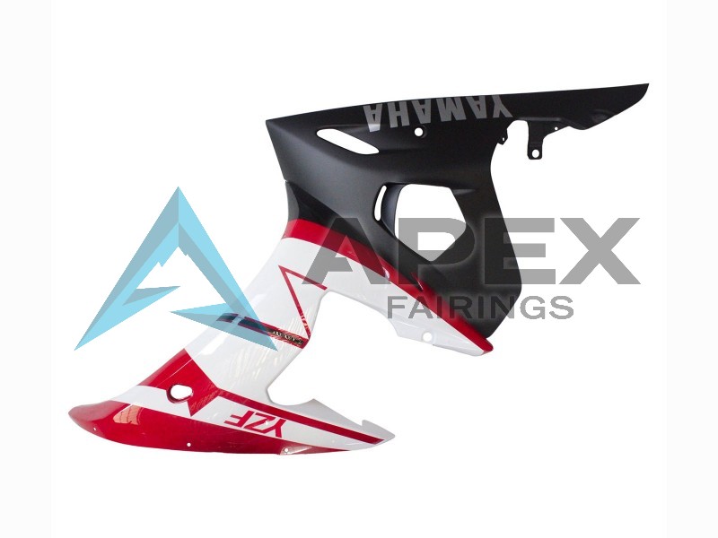 White Matte Black - Yamaha R6 / YZF-R6 (2005) ABS Fairings | Apex Fairings — view 4