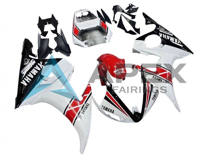 e Black Red Motul - Yamaha R6 / YZF-R6 (2005) ABS Fairings | Apex Fairings — view 3