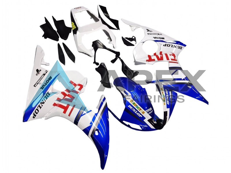 e Blue Dunlop Fiat Motul - Yamaha R6 / YZF-R6 (2005) ABS Fairings | Apex Fairings — view 2