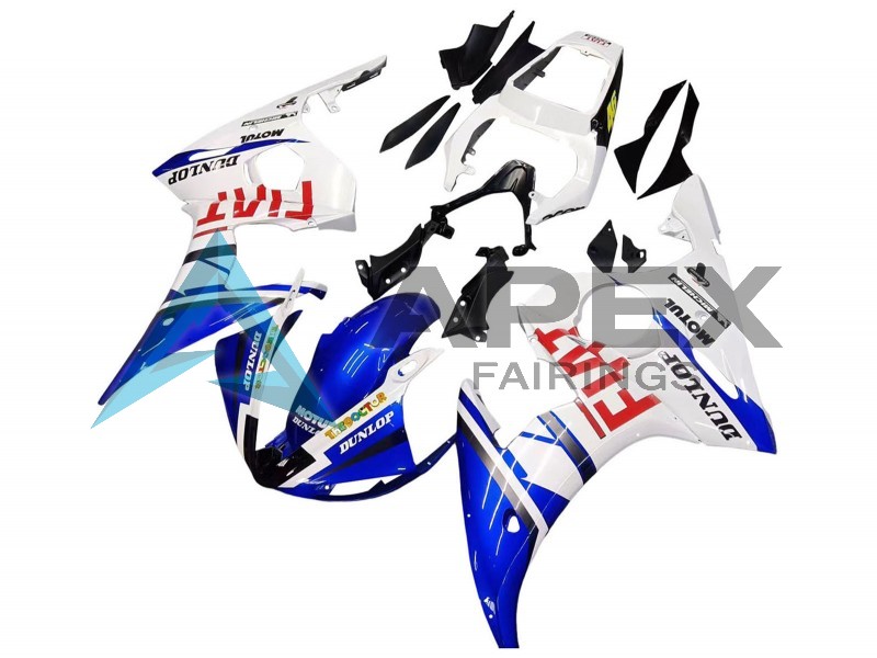 e Blue Dunlop Fiat Motul - Yamaha R6 / YZF-R6 (2005) ABS Fairings | Apex Fairings — view 3