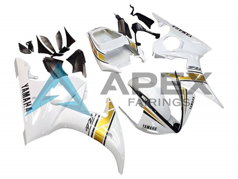e Gold Black - Yamaha R6 / YZF-R6 (2005) ABS Fairings | Apex Fairings — view 3