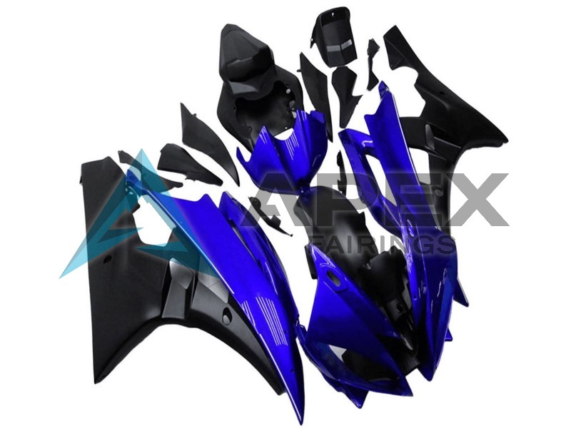 Blue Matte Black - Yamaha R6 / YZF-R6 (2006-2007) ABS Fairings | Apex Fairings — view 2