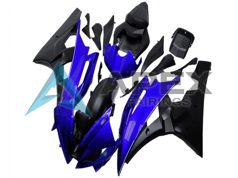 Blue Matte Black - Yamaha R6 / YZF-R6 (2006-2007) ABS Fairings | Apex Fairings — view 3