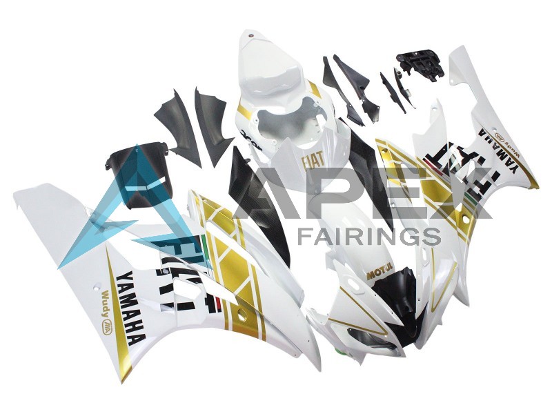 White Gold Black Fiat - Yamaha R6 / YZF-R6 (2006-2007) ABS Fairings | Apex Fairings — view 3