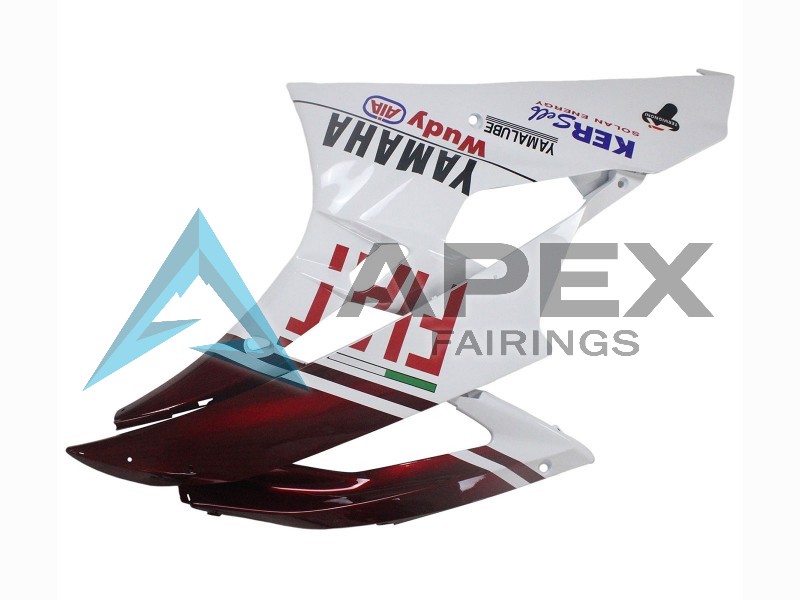 White Maroon Red Fiat Acer Yamalube - Yamaha R6 / YZF-R6 (2006-2007) ABS Fairings | Apex Fairings — view 4