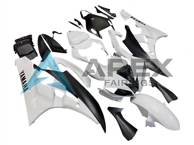 White Matte Black - Yamaha R6 / YZF-R6 (2006-2007) ABS Fairings | Apex Fairings — view 2