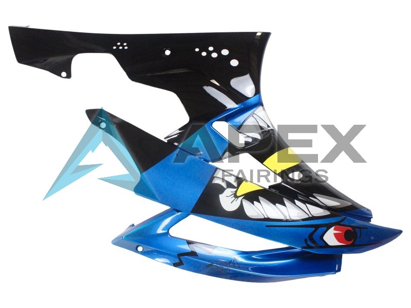 Blue Neon Green Black Shark - Yamaha R6 / YZF-R6 (2006-2007) ABS Fairings | Apex Fairings — view 4