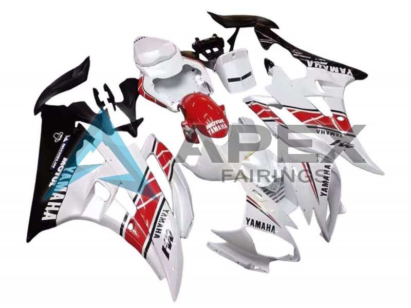 White Red Black Motul - Yamaha R6 / YZF-R6 (2006-2007) ABS Fairings | Apex Fairings — view 2