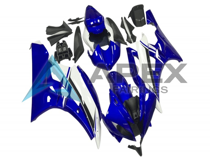 Blue White Black - Yamaha R6 / YZF-R6 (2006-2007) ABS Fairings | Apex Fairings — view 2