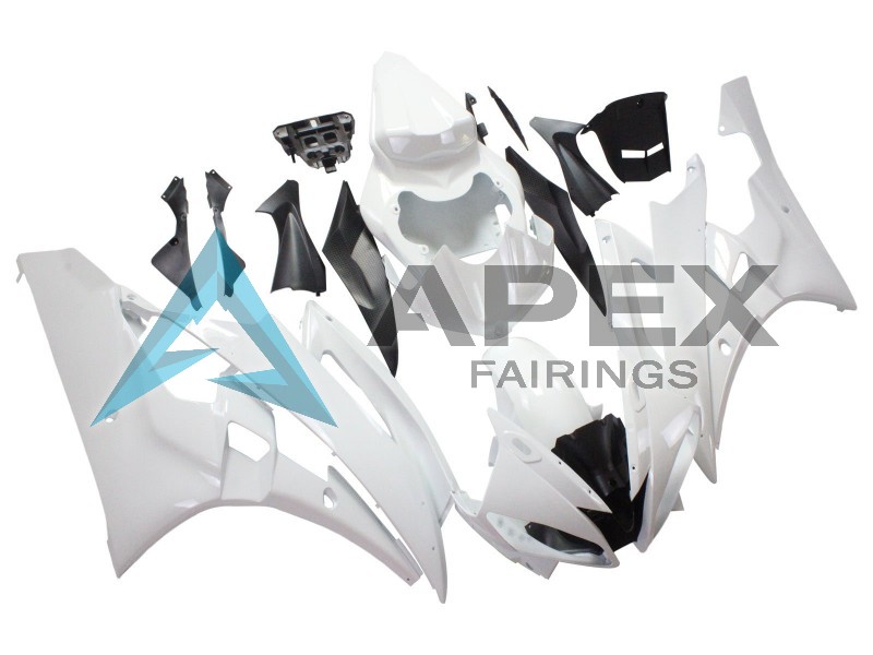 White - Yamaha R6 / YZF-R6 (2006-2007) ABS Fairings | Apex Fairings — view 2
