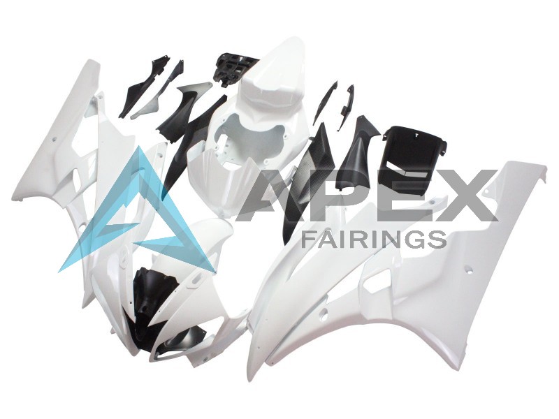 White - Yamaha R6 / YZF-R6 (2006-2007) ABS Fairings | Apex Fairings — view 3