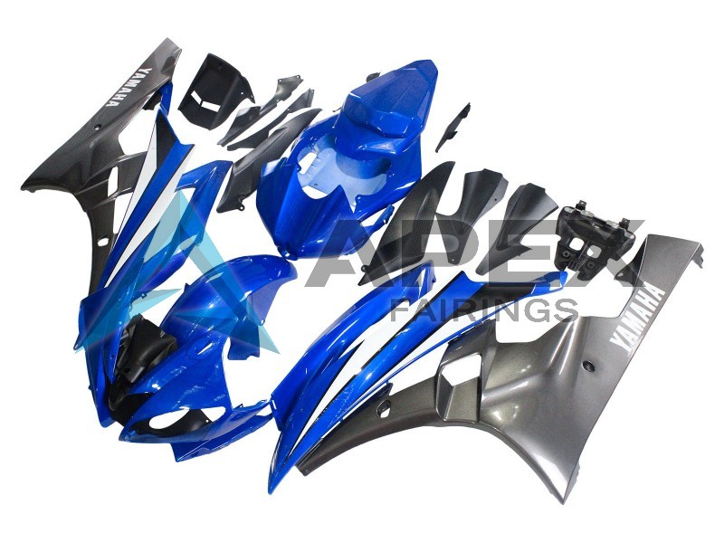 Blue White Glossy Black - Yamaha R6 / YZF-R6 (2006-2007) ABS Fairings | Apex Fairings — view 2