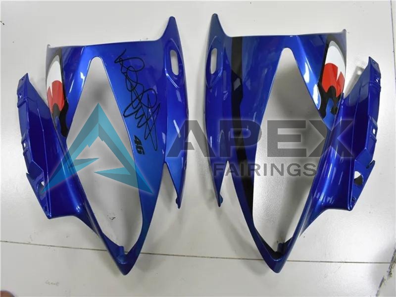 Blue Yellow Glossy Black Shark - Yamaha R6 / YZF-R6 (2006-2007) ABS Fairings | Apex Fairings — view 4