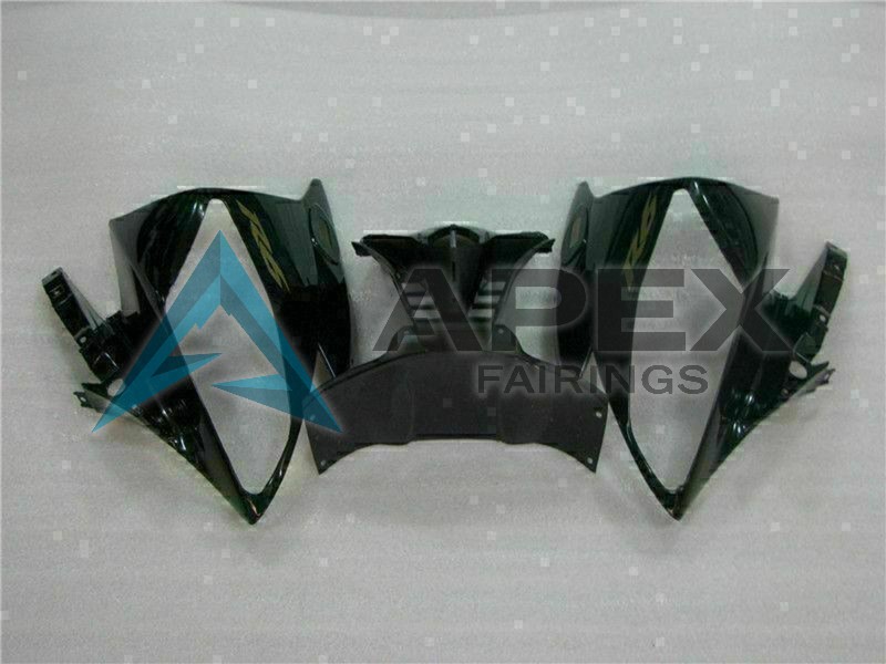 Glossy Black Matte Black Gold Decals - Yamaha R6 / YZF-R6 (2006-2007) ABS Fairings | Apex Fairings — view 3