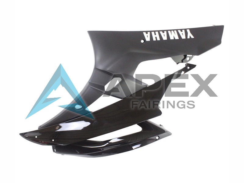 Glossy Black Matte Black - Yamaha R6 / YZF-R6 (2006-2007) ABS Fairings | Apex Fairings — view 4