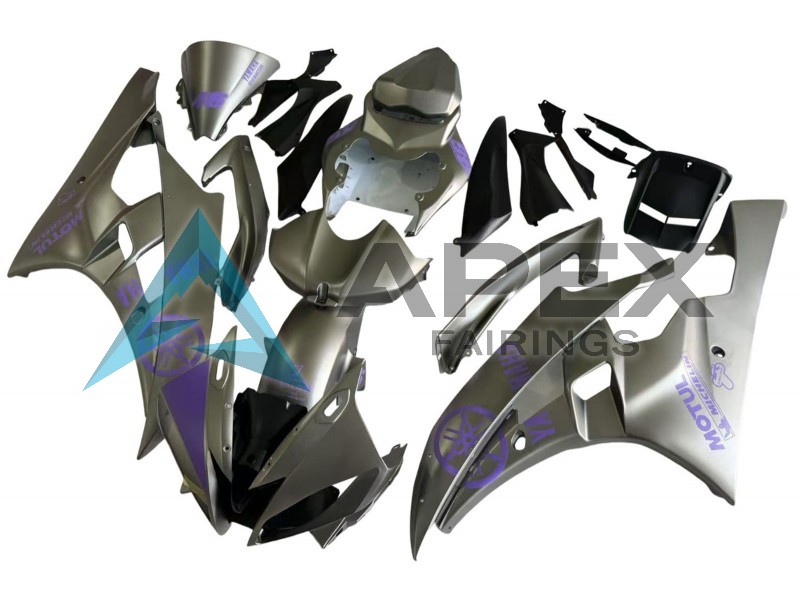 Grey Purple Motul - Yamaha R6 / YZF-R6 (2006-2007) ABS Fairings | Apex Fairings — view 3