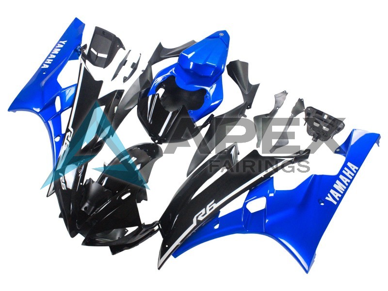 Blue Glossy Black - Yamaha R6 / YZF-R6 (2006-2007) ABS Fairings | Apex Fairings — view 3