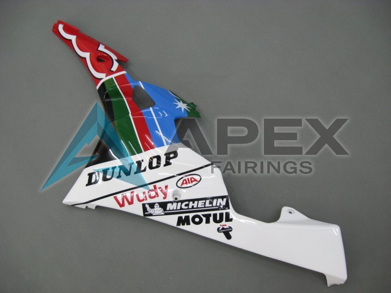 Blue Green White Red Dunlop Michelin Motul - Yamaha R6 / YZF-R6 (2006-2007) ABS Fairings | Apex Fairings — view 3