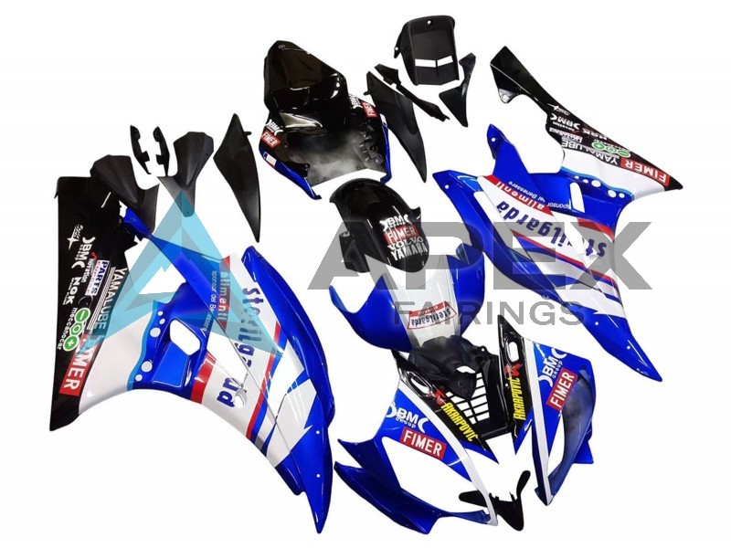 White Blue Black Fimer Volvo Yamalube Sterilgarda - Yamaha R6 / YZF-R6 (2006-2007) ABS Fairings | Apex Fairings — view 3
