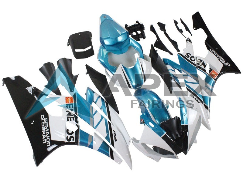White Blue Black Semakin Didepan ENEOS - Yamaha R6 / YZF-R6 (2006-2007) ABS Fairings | Apex Fairings — view 2
