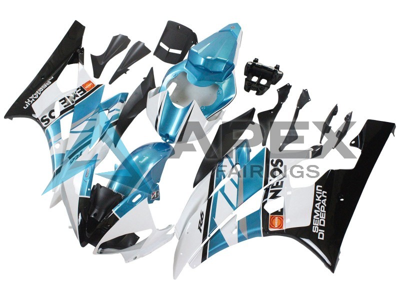 White Blue Black Semakin Didepan ENEOS - Yamaha R6 / YZF-R6 (2006-2007) ABS Fairings | Apex Fairings — view 3