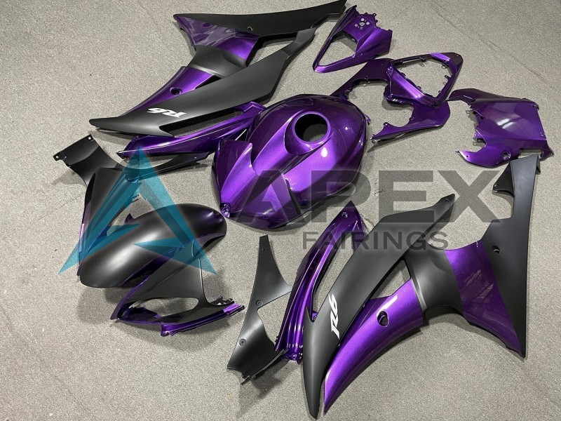 Purple Matte Black - Yamaha R6 / YZF-R6 (2008-2016) ABS Fairings | Apex Fairings — view 2