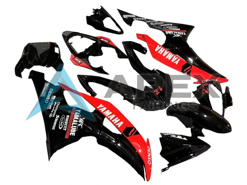 Red Glossy Black DENSO Yamalube 21 - Yamaha R6 / YZF-R6 (2008-2016) ABS Fairings | Apex Fairings — view 2