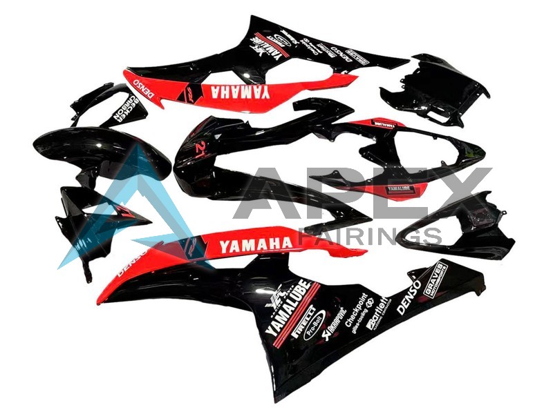 Red Glossy Black DENSO Yamalube 21 - Yamaha R6 / YZF-R6 (2008-2016) ABS Fairings | Apex Fairings — view 3