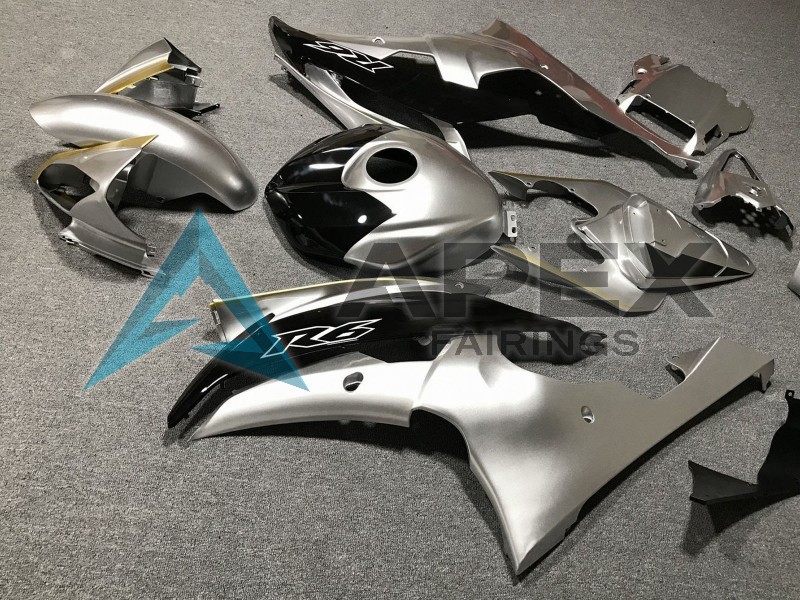 Silver Gold Black - Yamaha R6 / YZF-R6 (2008-2016) ABS Fairings | Apex Fairings — view 2