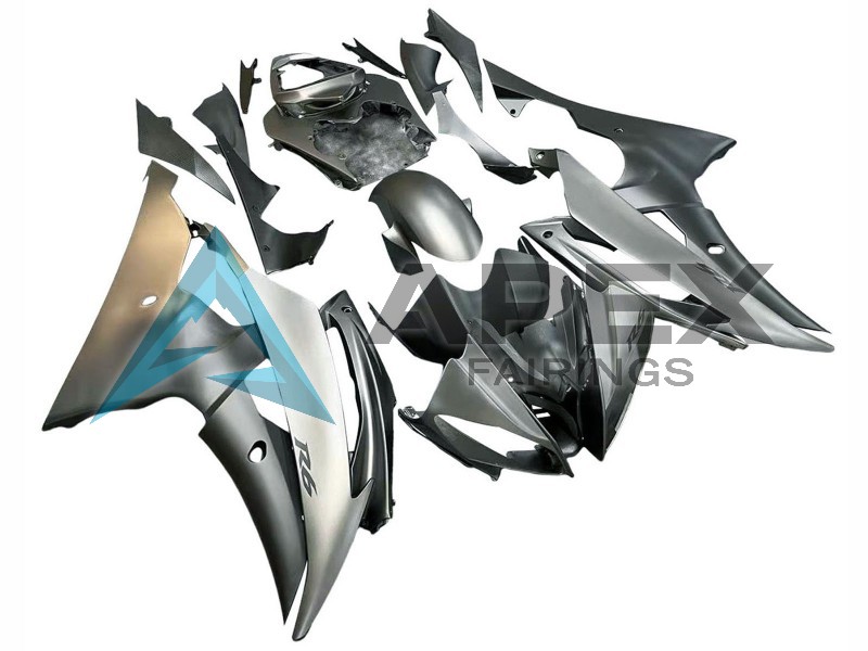 Silver Grey - Yamaha R6 / YZF-R6 (2008-2016) ABS Fairings | Apex Fairings — view 2