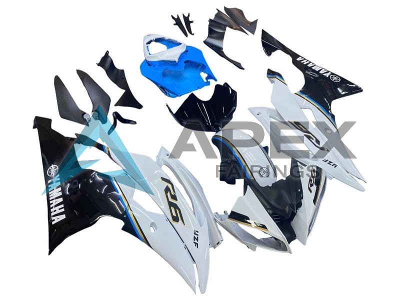 White Blue Glossy Black - Yamaha R6 / YZF-R6 (2008-2016) ABS Fairings | Apex Fairings — view 2