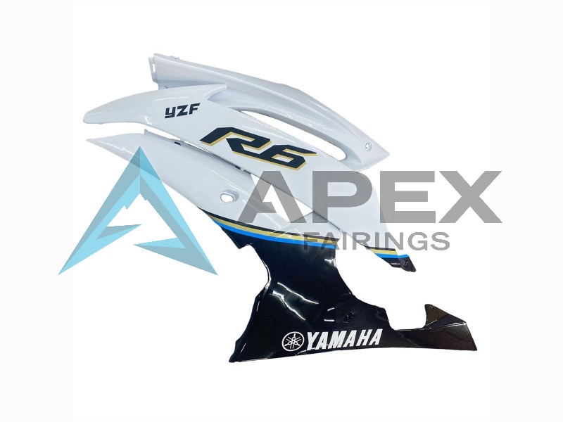 White Blue Glossy Black - Yamaha R6 / YZF-R6 (2008-2016) ABS Fairings | Apex Fairings — view 4