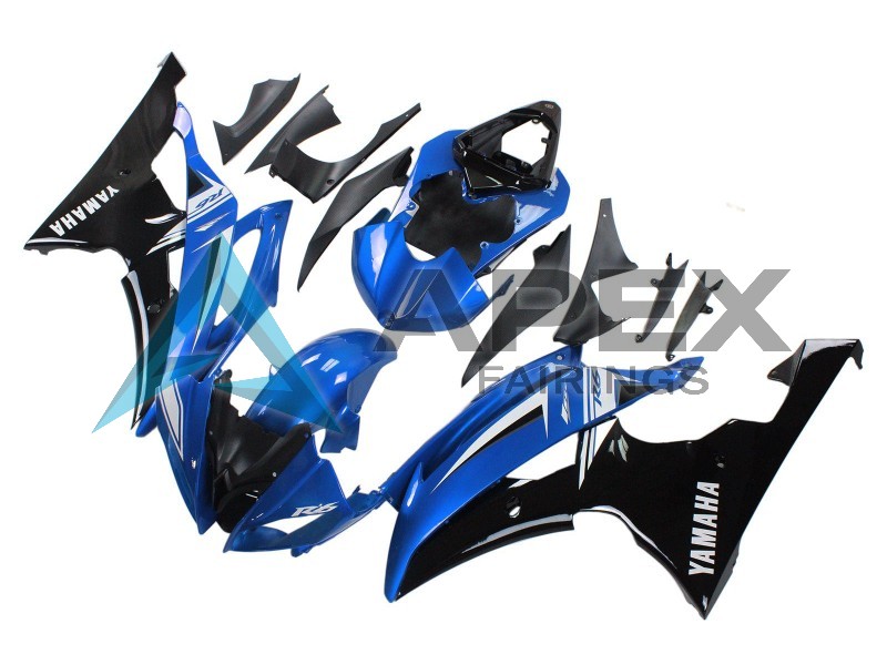 White Blue Glossy Black - Yamaha R6 / YZF-R6 (2008-2016) ABS Fairings | Apex Fairings — view 2