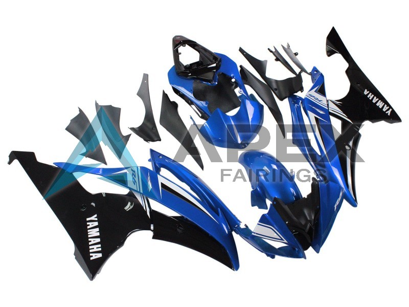 White Blue Glossy Black - Yamaha R6 / YZF-R6 (2008-2016) ABS Fairings | Apex Fairings — view 3