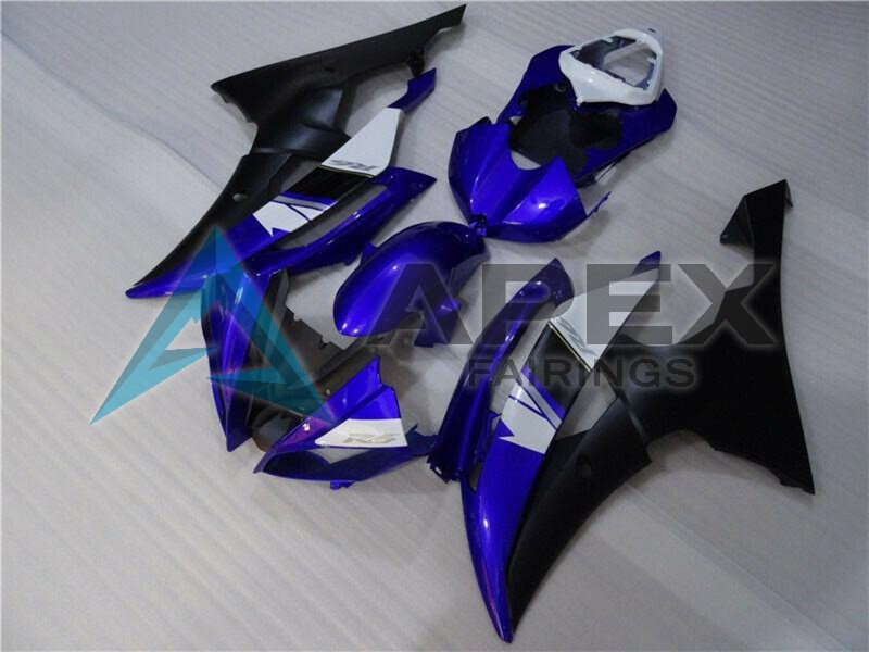 White Blue Matte Black - Yamaha R6 / YZF-R6 (2008-2016) ABS Fairings | Apex Fairings — view 2