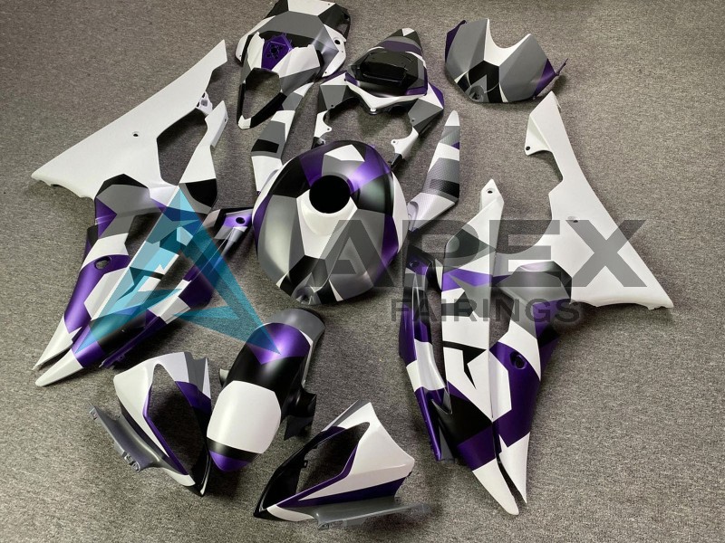 White Purple Grey Black Camouflage - Yamaha R6 / YZF-R6 (2008-2016) ABS Fairings | Apex Fairings — view 2