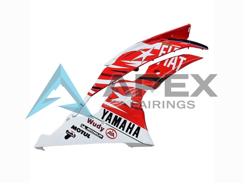 White Red Black Fiat Acer - Yamaha R6 / YZF-R6 (2008-2016) ABS Fairings | Apex Fairings — view 4