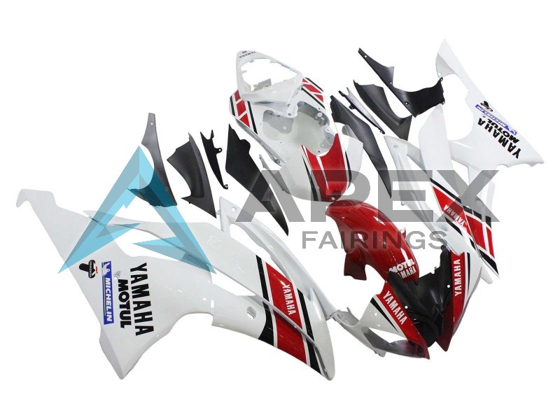White Red Black Motul Michelin - Yamaha R6 / YZF-R6 (2008-2016) ABS Fairings | Apex Fairings — view 2