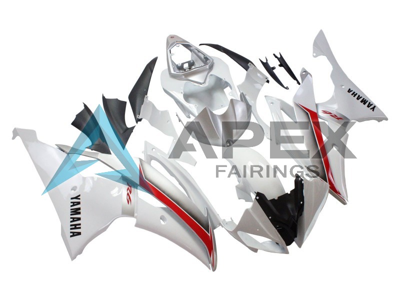 White Red - Yamaha R6 / YZF-R6 (2008-2016) ABS Fairings | Apex Fairings — view 2