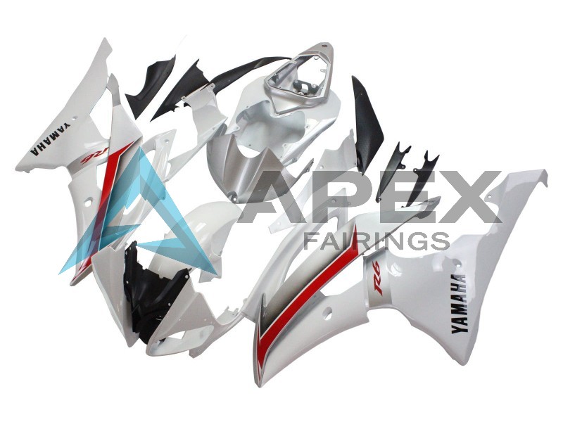 White Red - Yamaha R6 / YZF-R6 (2008-2016) ABS Fairings | Apex Fairings — view 3