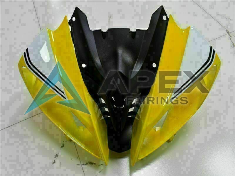 Yellow White Glossy Black - Yamaha R6 / YZF-R6 (2008-2016) ABS Fairings | Apex Fairings — view 4