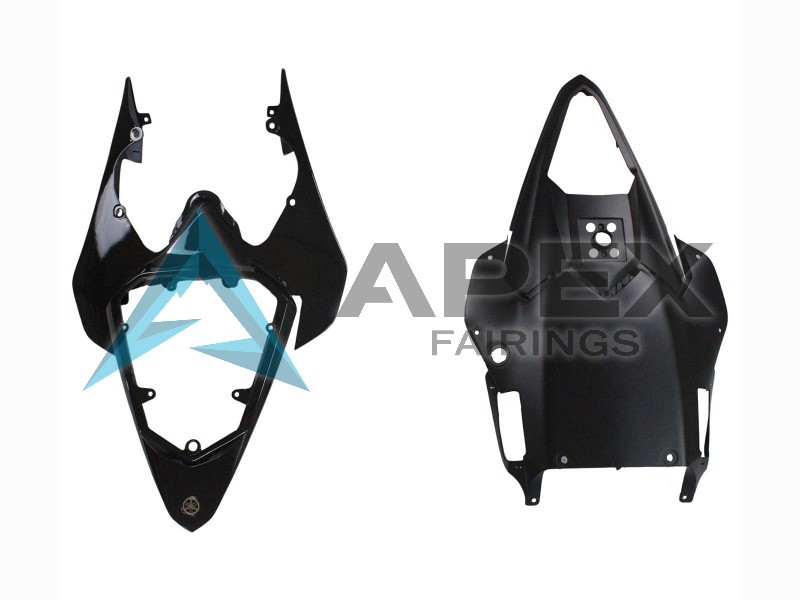 Glossy Black Matte Black - Yamaha R6 / YZF-R6 (2008-2016) ABS Fairings | Apex Fairings — view 4