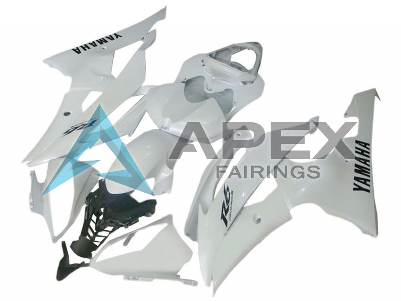 Glossy White - Yamaha R6 / YZF-R6 (2008-2016) ABS Fairings | Apex Fairings — view 3